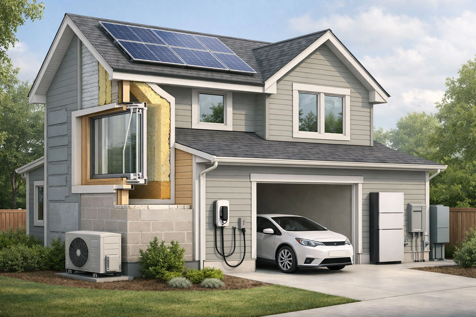 Energy efficient double or triple pane windows installed in an Ontario home to improve insulation and reduce energy bills